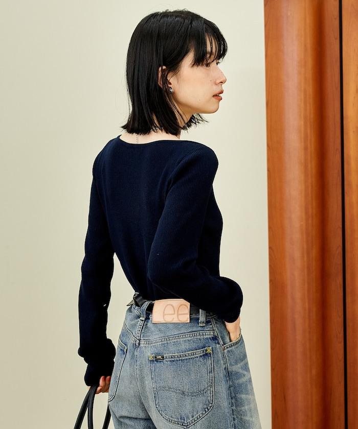 可機洗含絲船領羅紋針織衫