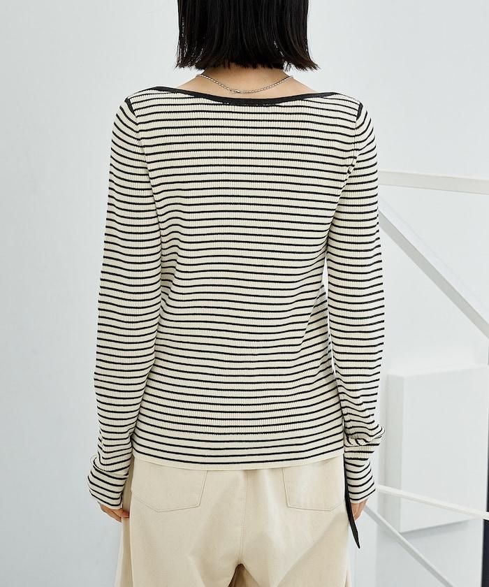 可機洗含絲船領羅紋針織衫