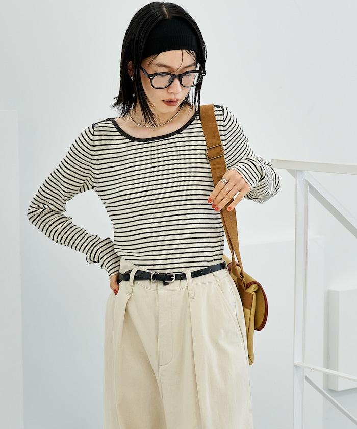 可機洗含絲船領羅紋針織衫