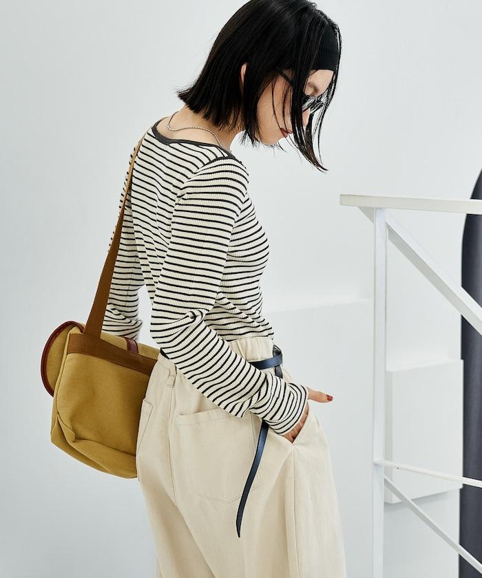 可機洗含絲船領羅紋針織衫