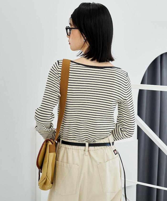 可機洗含絲船領羅紋針織衫