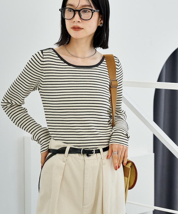 可機洗含絲船領羅紋針織衫