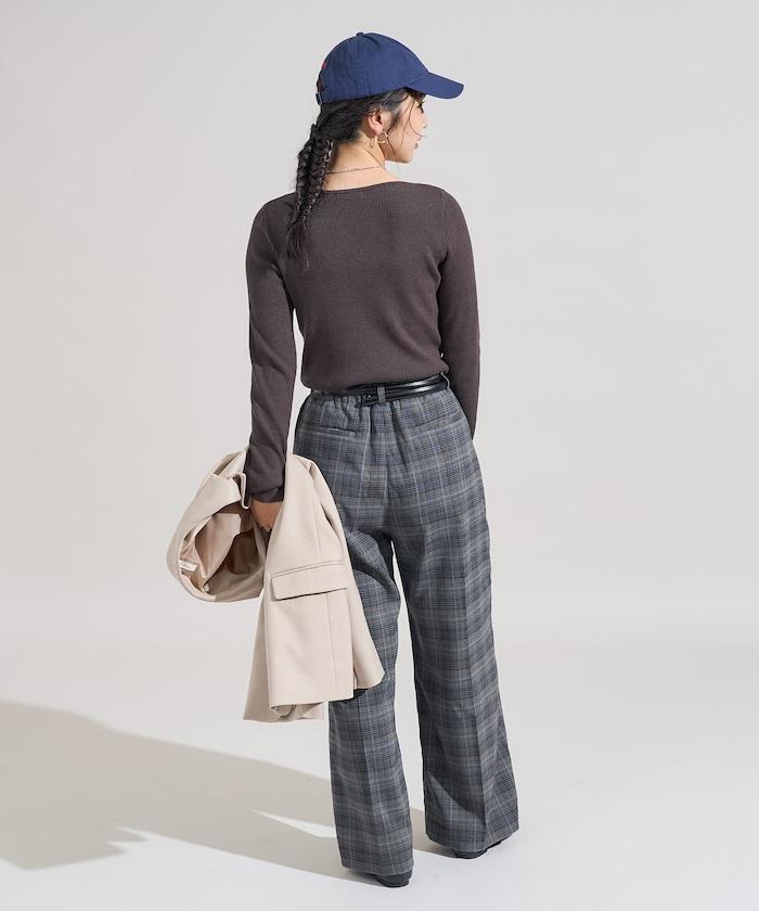 可機洗含絲船領羅紋針織衫