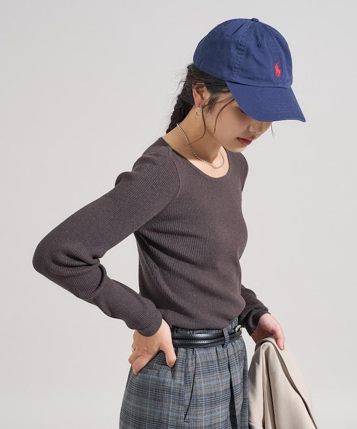 可機洗含絲船領羅紋針織衫