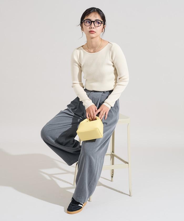 可機洗含絲船領羅紋針織衫