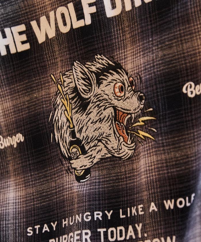 SHE WOLF DINER×FREAK'S STORE/シーウルフダイナー 漸變格紋背部刺繡襯衫