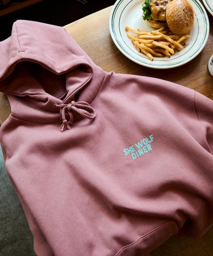 SHE WOLF DINER×FREAK'S STORE/シーウルフダイナー 特別款 寬鬆版型 背部印花 套頭衛衣/連帽衫/CAR