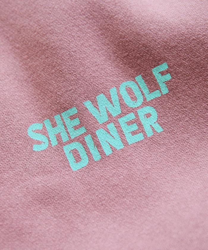 SHE WOLF DINER×FREAK'S STORE/シーウルフダイナー 特別款 寬鬆版型 背部印花 套頭衛衣/連帽衫/CAR
