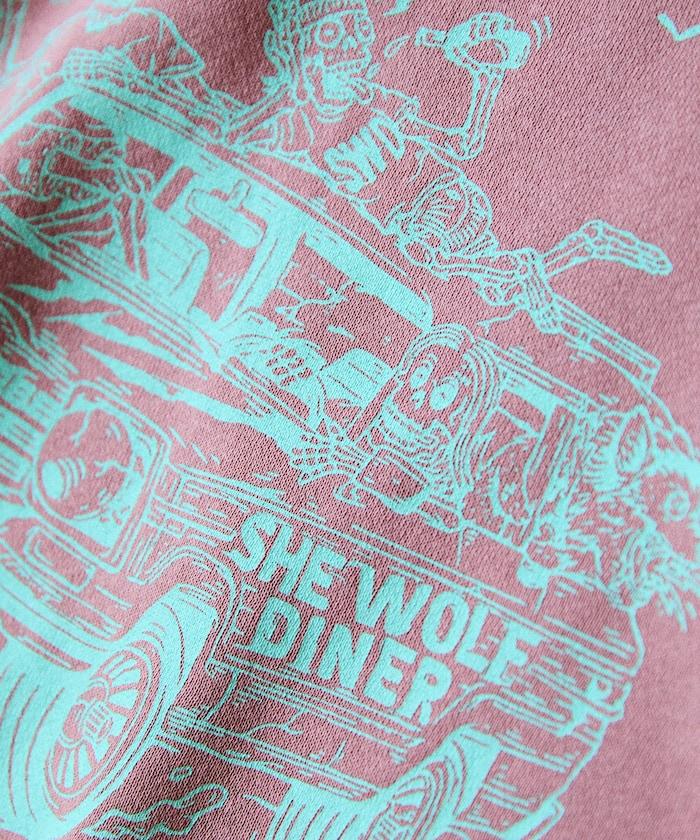 SHE WOLF DINER×FREAK'S STORE/シーウルフダイナー 特別款 寬鬆版型 背部印花 套頭衛衣/連帽衫/CAR