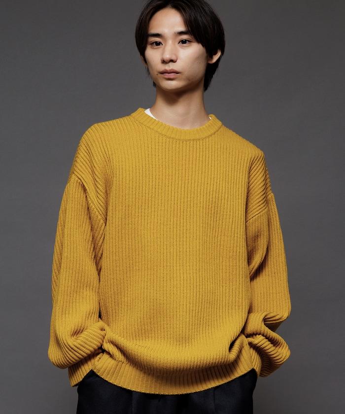 寬鬆版型 羅紋編織 圓領針織衫