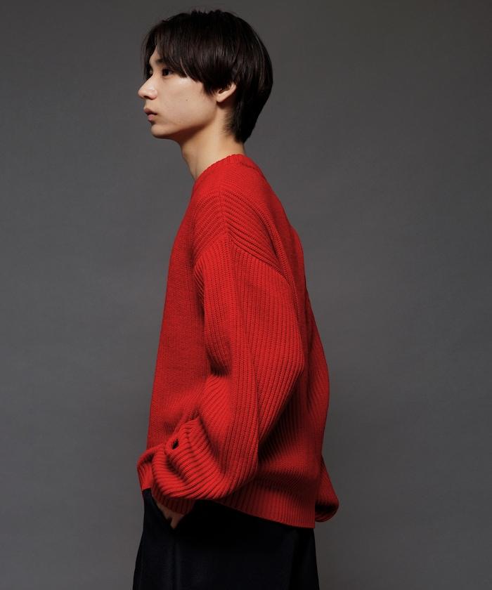 寬鬆版型 羅紋編織 圓領針織衫