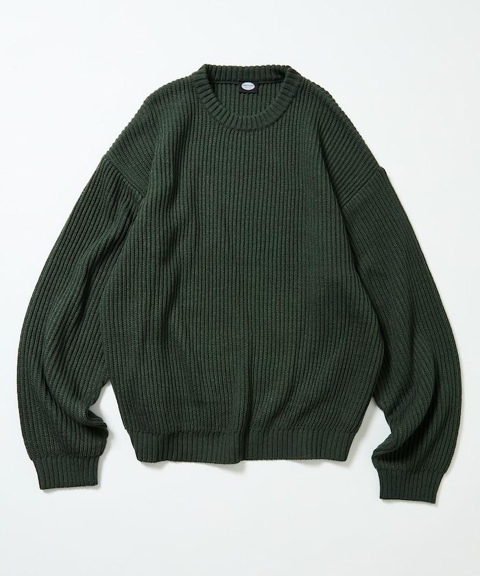 寬鬆版型 羅紋編織 圓領針織衫