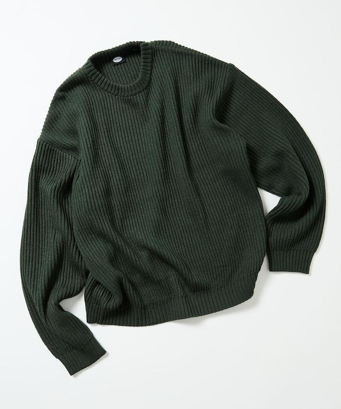 寬鬆版型 羅紋編織 圓領針織衫