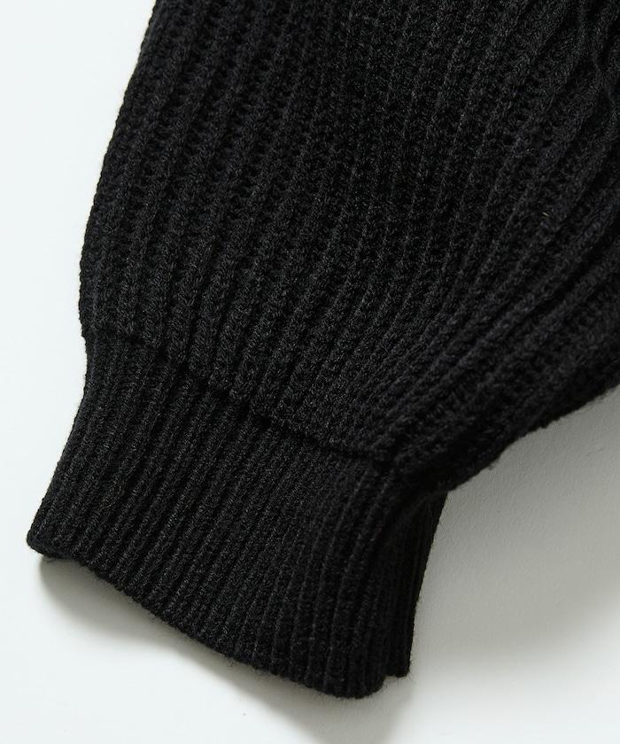 寬鬆版型 羅紋編織 亨利領 針織衫