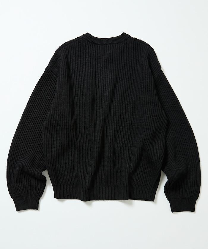 寬鬆版型 羅紋編織 亨利領 針織衫