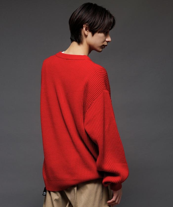 寬鬆版型 羅紋編織 亨利領 針織衫