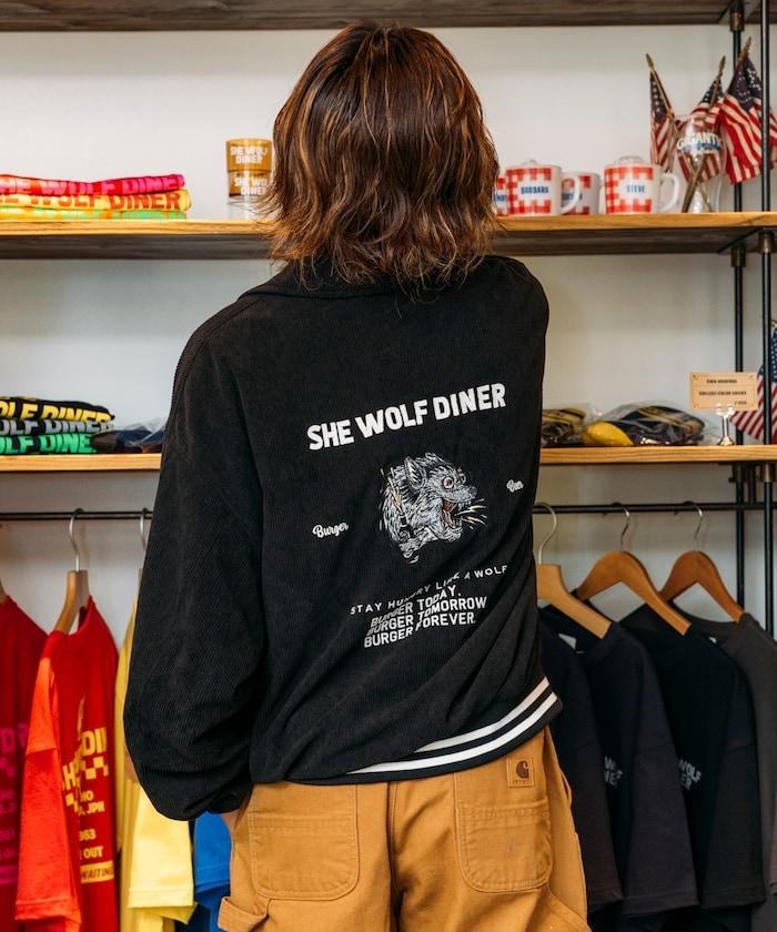 SHE WOLF DINER×FREAK'S STORE/シーウルフダイナー 聯名 後背刺繡燈芯絨夾克