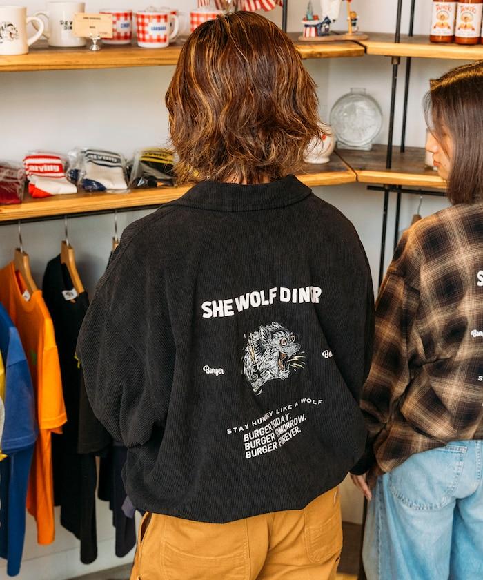 SHE WOLF DINER×FREAK'S STORE/シーウルフダイナー 聯名 後背刺繡燈芯絨夾克