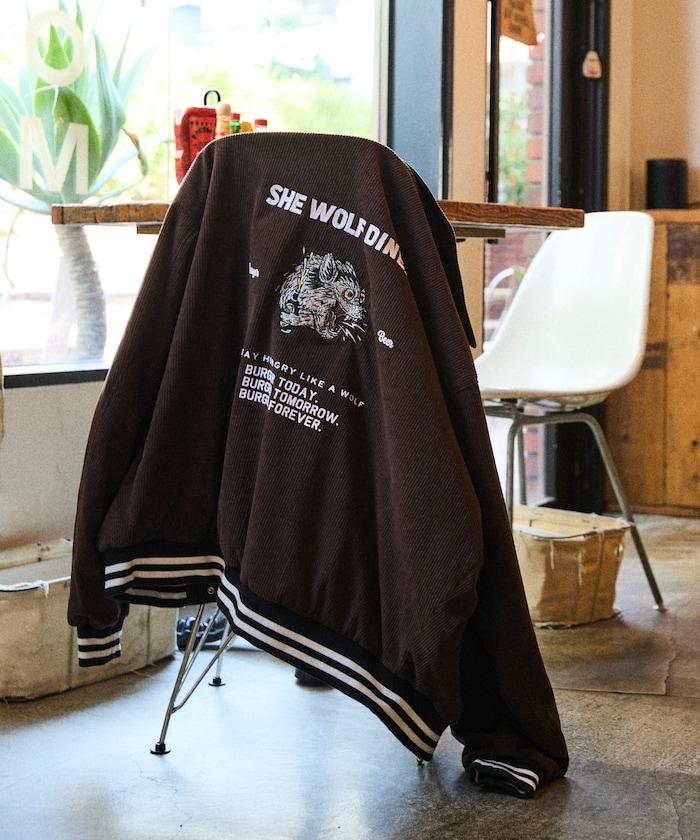 SHE WOLF DINER×FREAK'S STORE/シーウルフダイナー 聯名 後背刺繡燈芯絨夾克