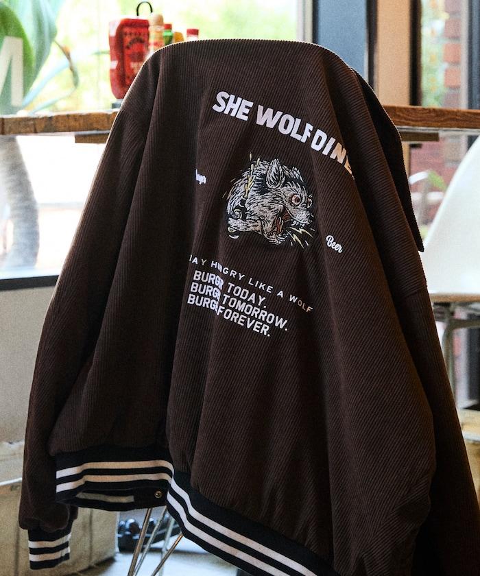 SHE WOLF DINER×FREAK'S STORE/シーウルフダイナー 聯名 後背刺繡燈芯絨夾克