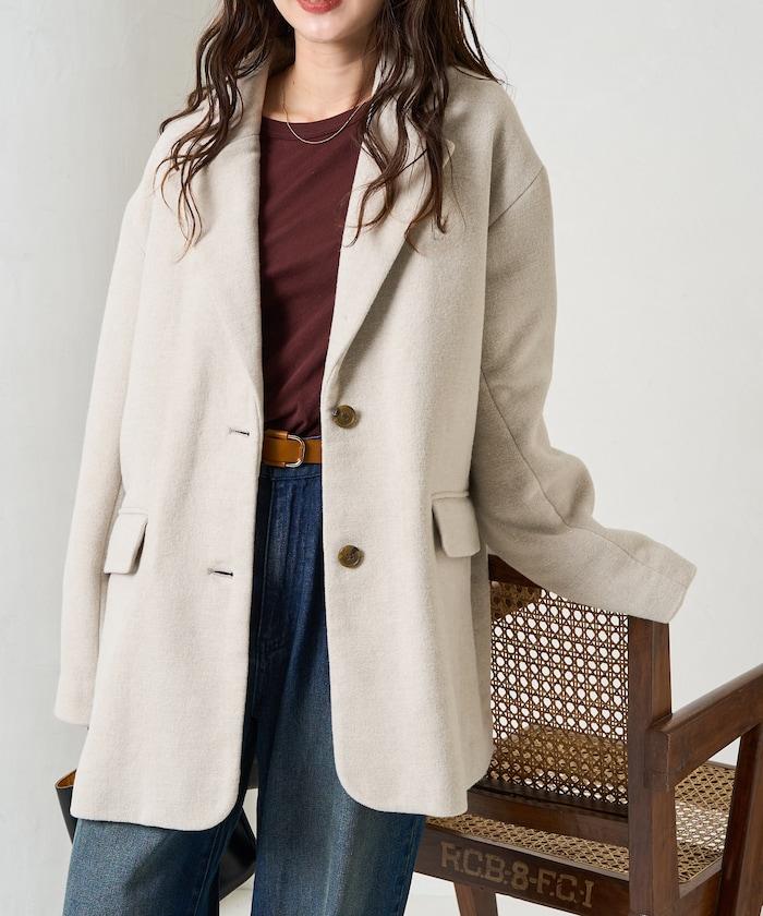 雙面呢西裝領夾克大衣