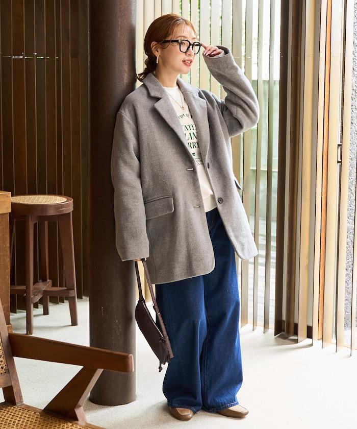 雙面呢西裝領夾克大衣