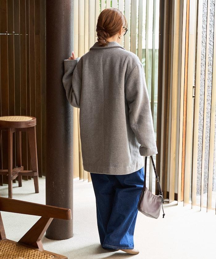 雙面呢西裝領夾克大衣