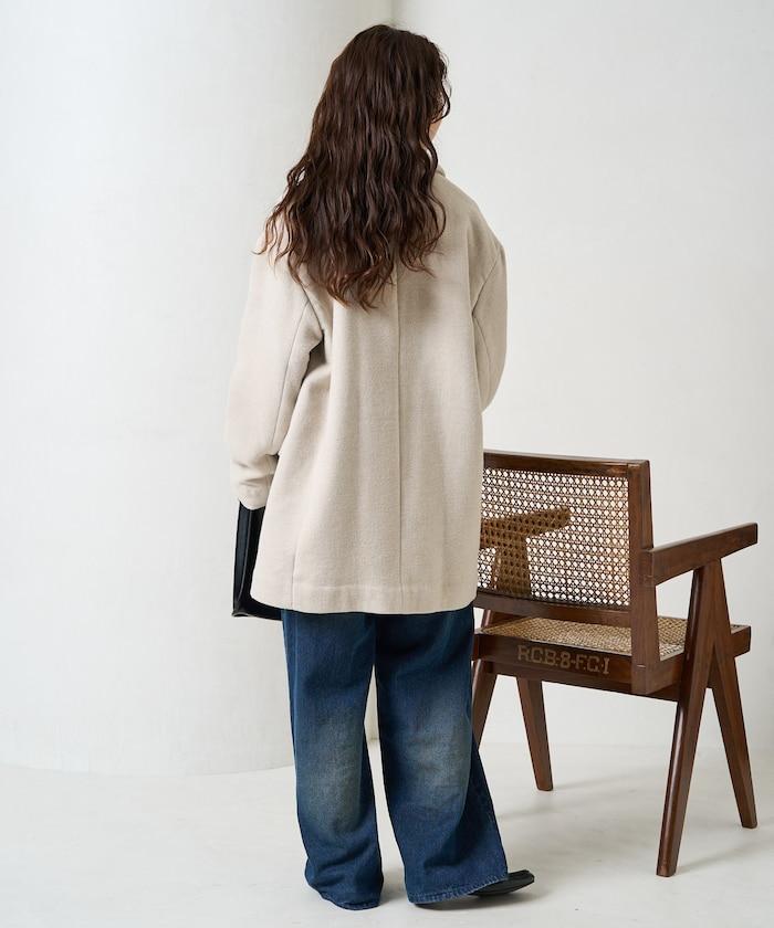 雙面呢西裝領夾克大衣