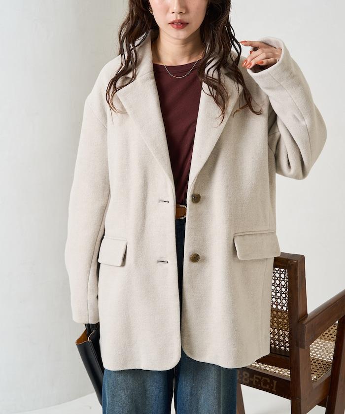 雙面呢西裝領夾克大衣