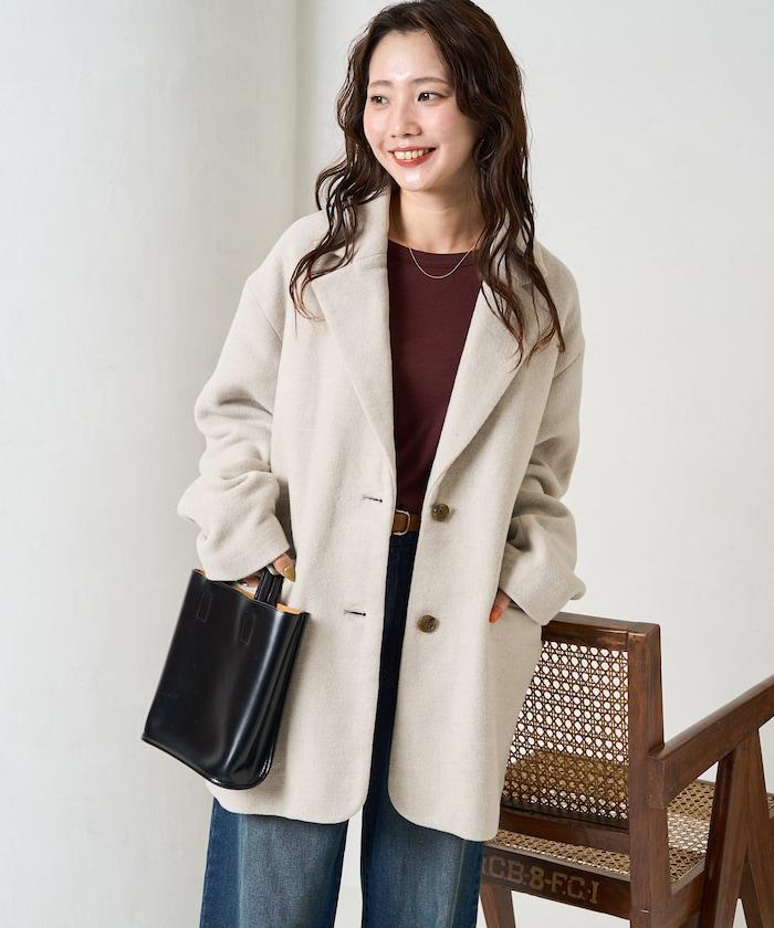 雙面呢西裝領夾克大衣