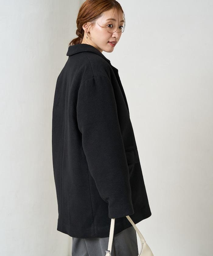 雙面呢西裝領夾克大衣