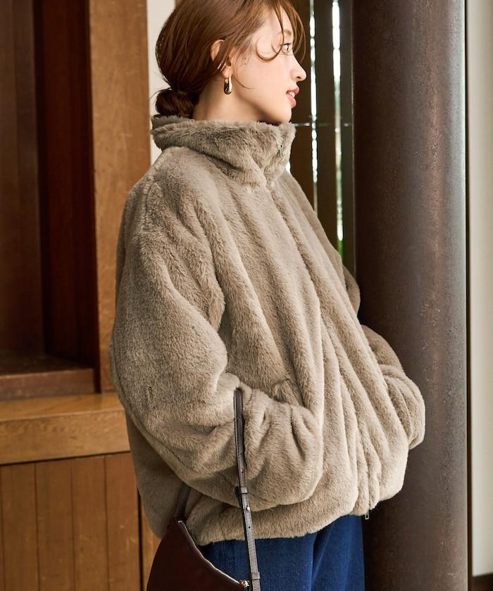 加厚仿毛短款外套