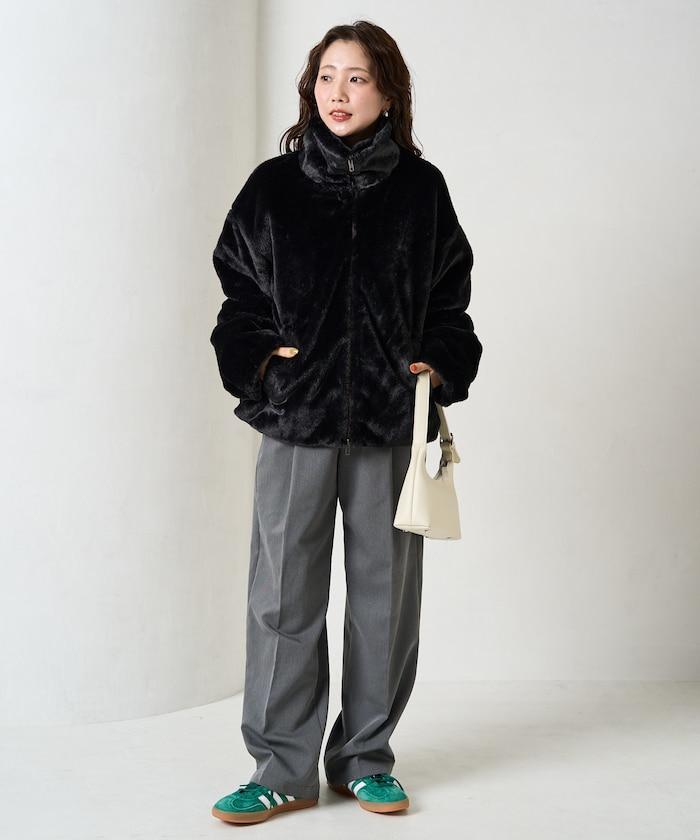 加厚仿毛短款外套