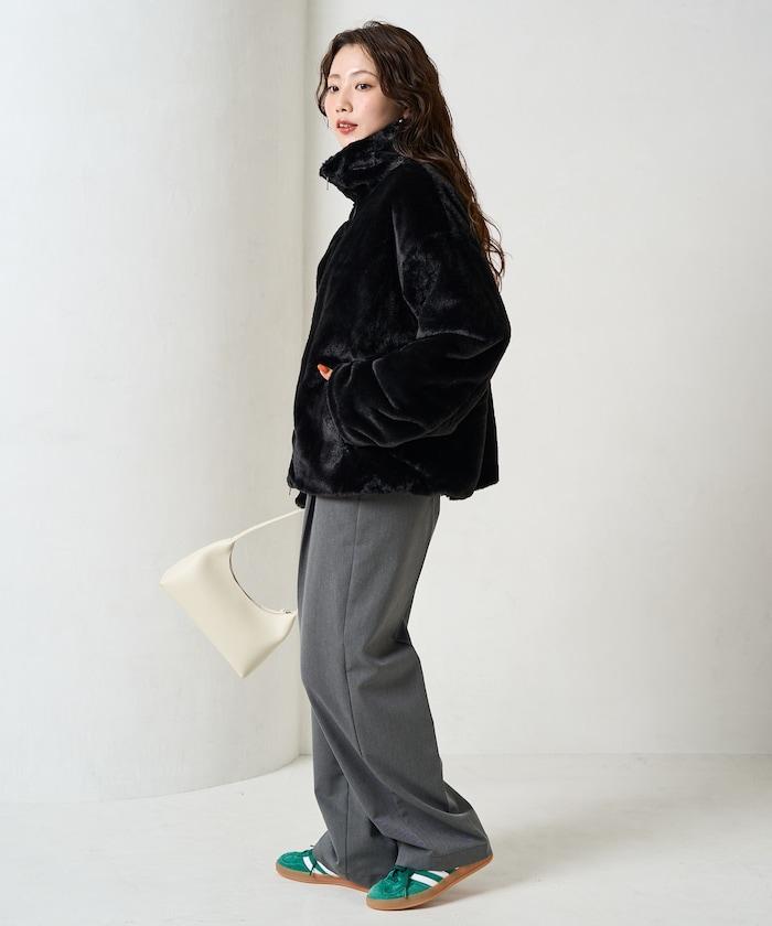 加厚仿毛短款外套