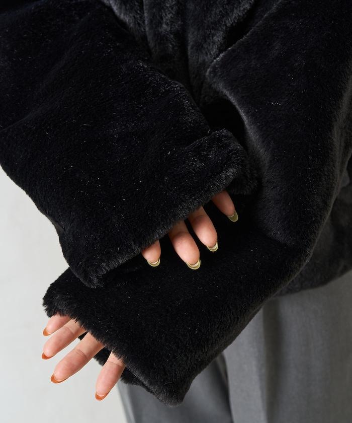 加厚仿毛短款外套