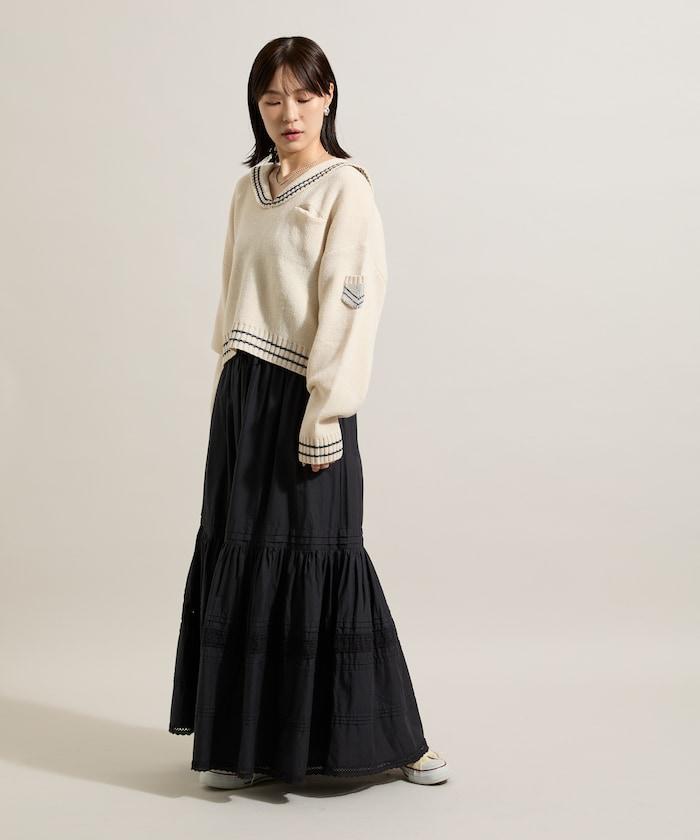 羊毛混紡水手領針織衫