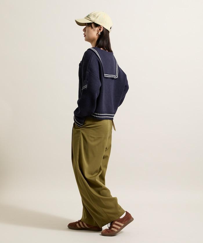 羊毛混紡水手領針織衫