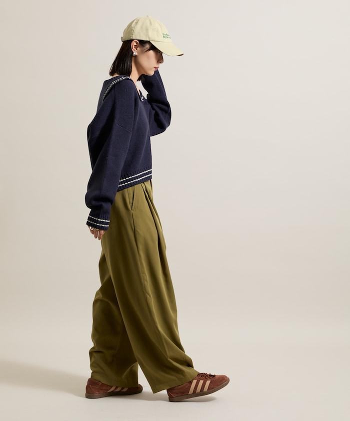 皇冠褲/雙褶桶形褲