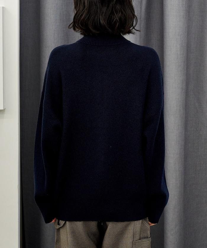 可機洗含絲橫紋半拉鍊針織衫 可搭配套裝