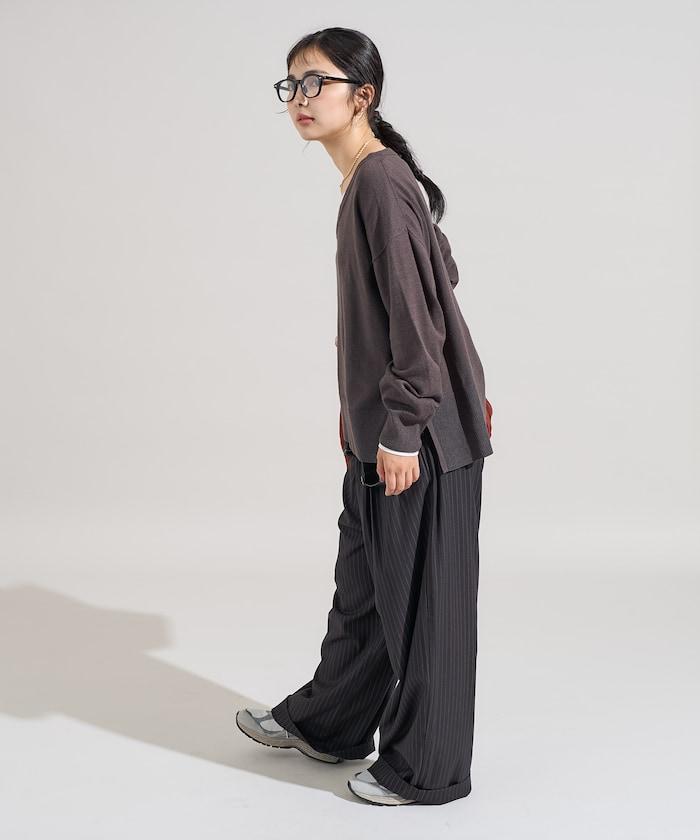 可機洗含絲V領針織套頭衫 可搭配套裝