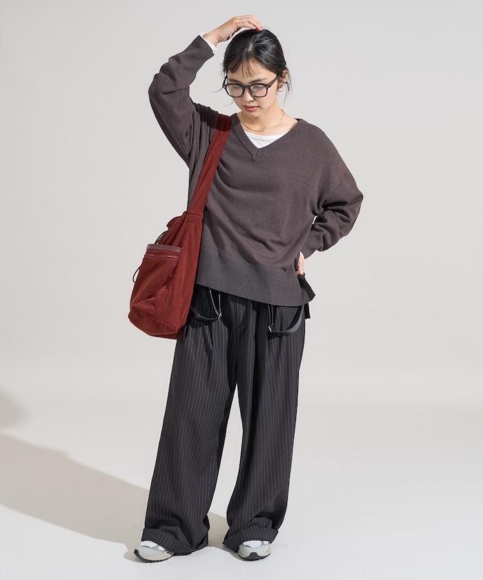 可機洗含絲V領針織套頭衫 可搭配套裝