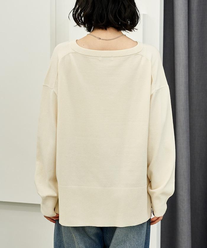 可機洗含絲V領針織套頭衫 可搭配套裝