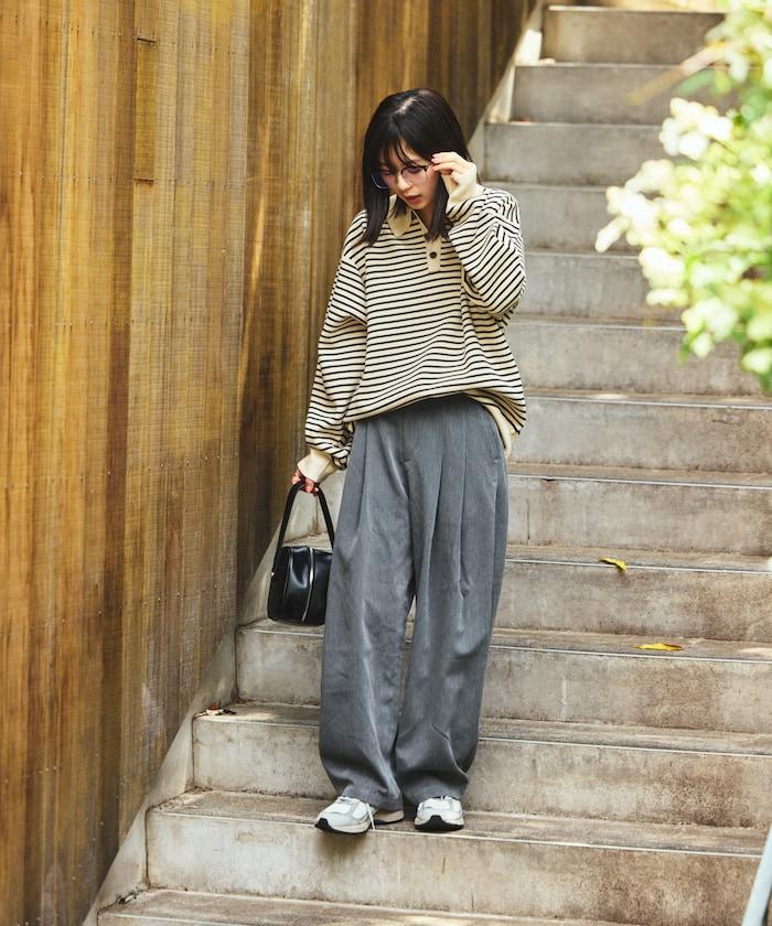 皇冠褲/雙褶桶形褲