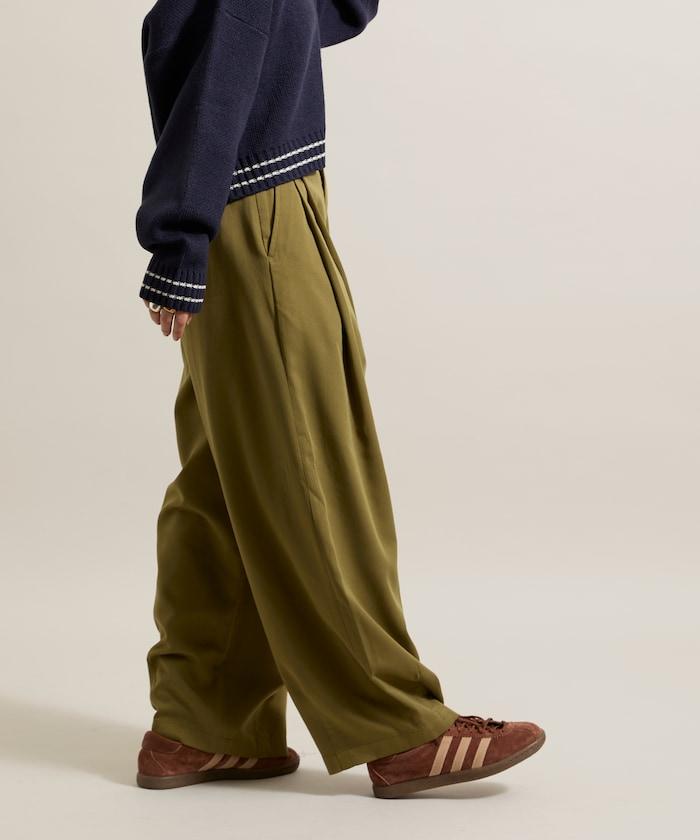 皇冠褲/雙褶桶形褲