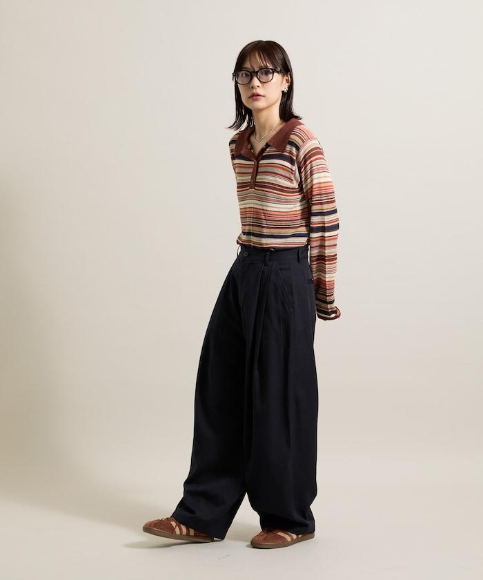 皇冠褲/雙褶桶形褲