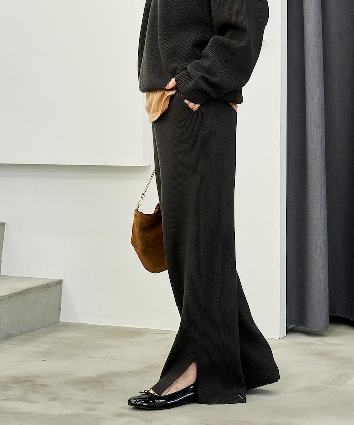 可機洗含絲羅紋針織褲 可搭配套裝