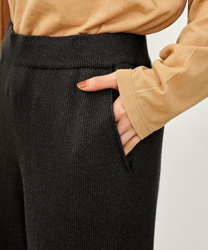 可機洗含絲羅紋針織褲 可搭配套裝