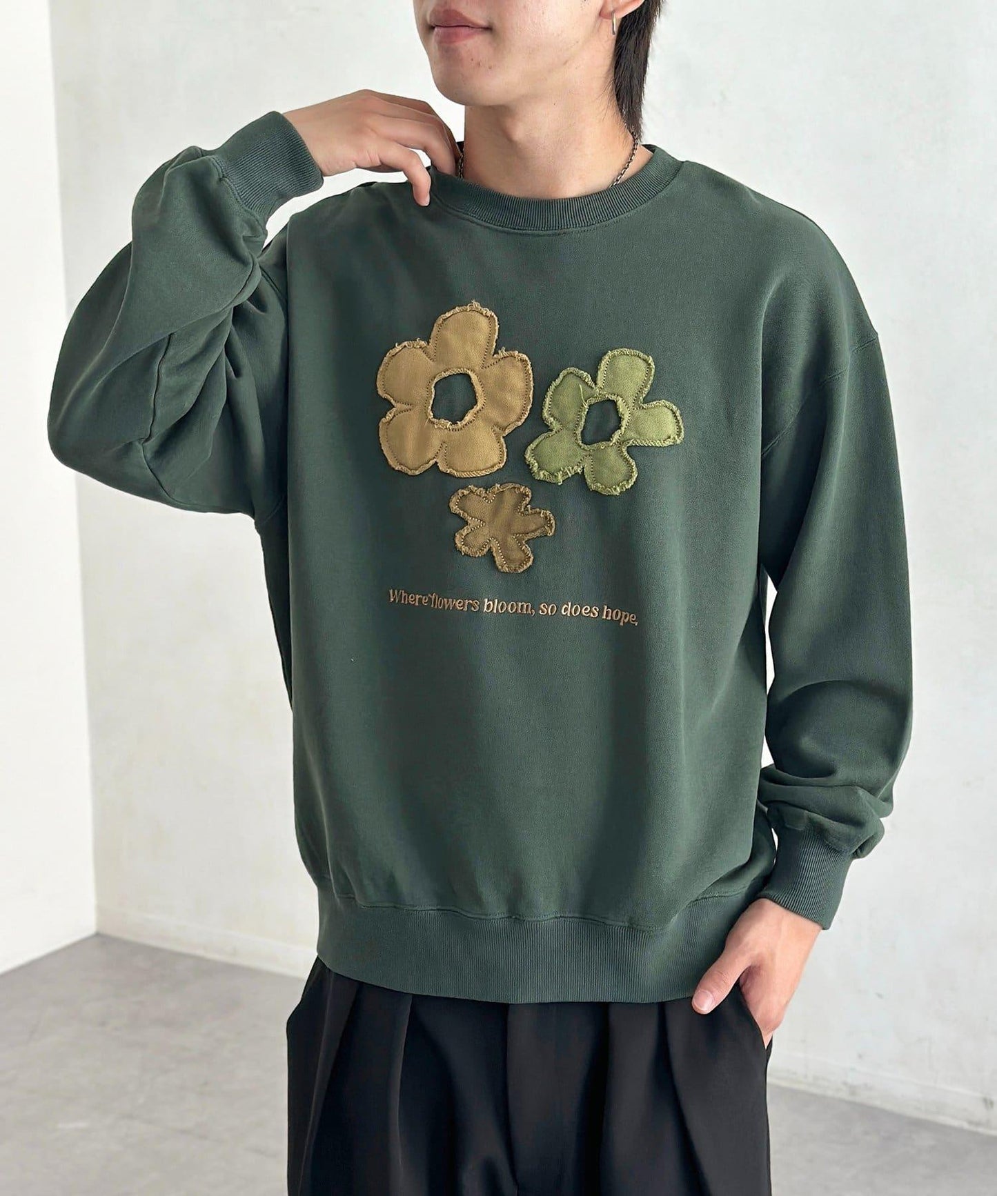 花卉拼接衛衣
