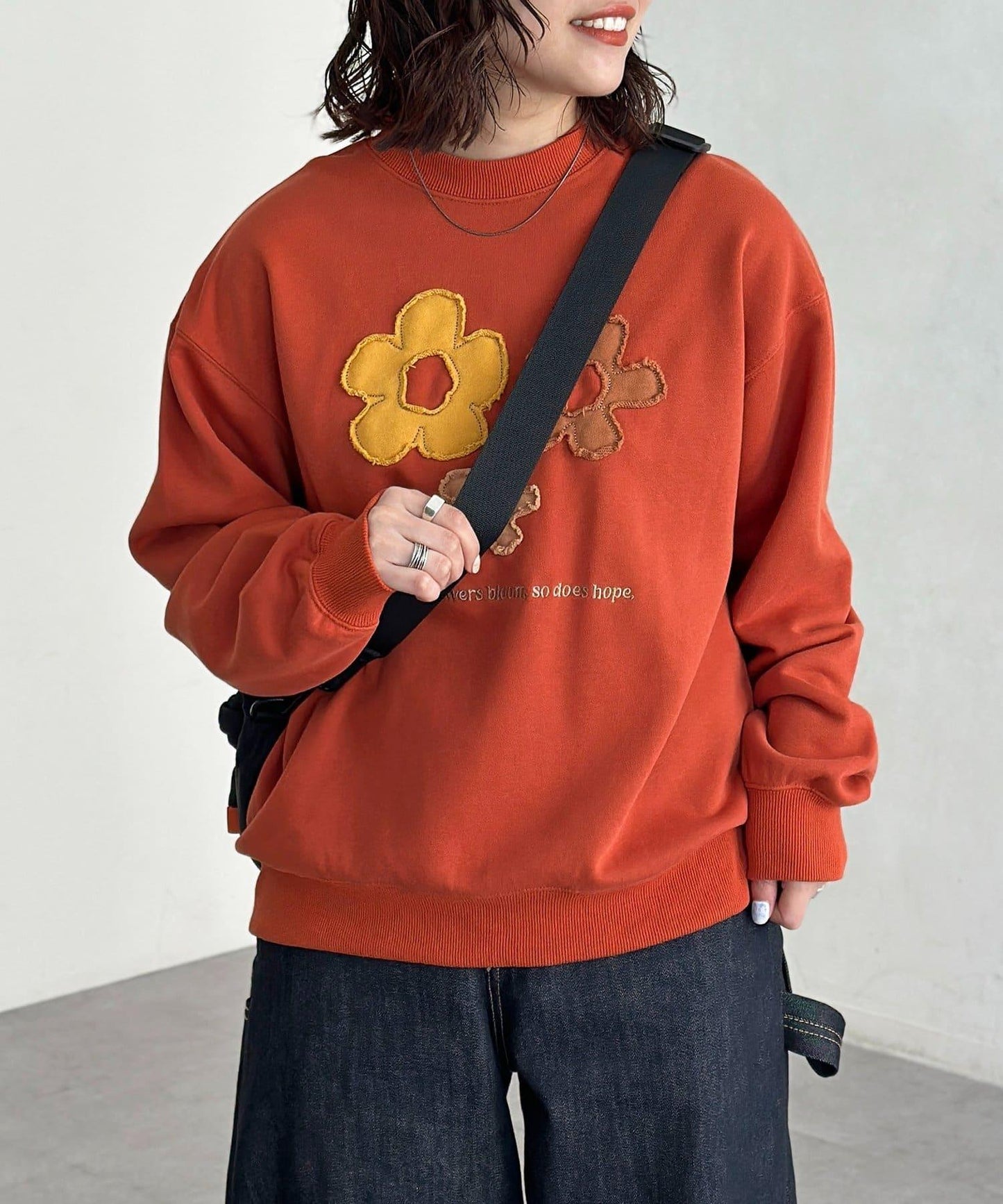 花卉拼接衛衣