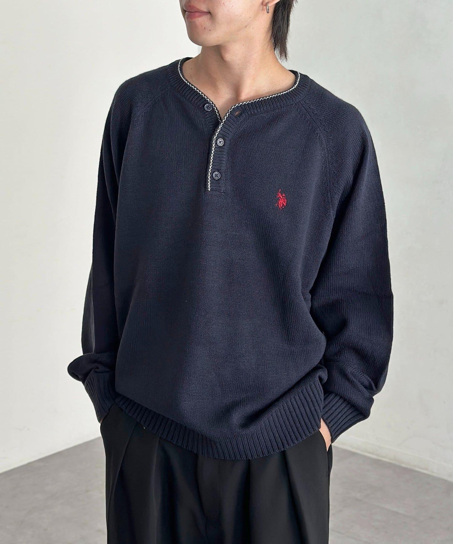【U.S. POLO ASSN.】亨利領針織衫